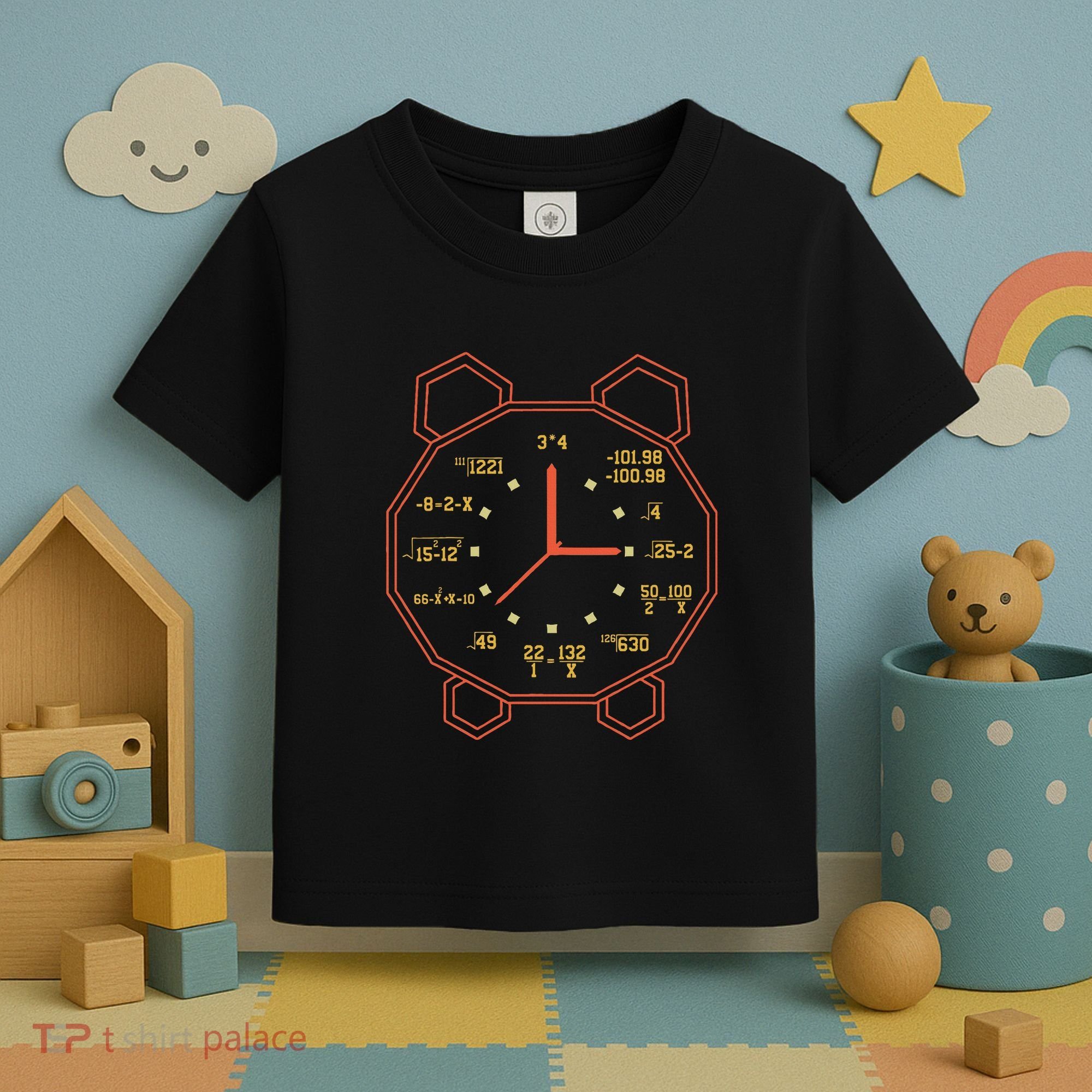 Alarm Clock Time Math Watch Mathematician Toddler T-Shirt