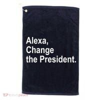 Alexa Change The President Anti Trump Funny Golf Towel thumb 0