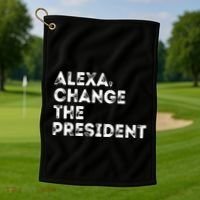 Alexa Change The President Golf Towel thumb 1