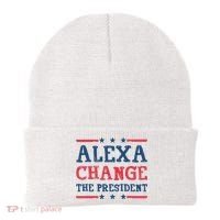 Alexa Change The President Funny Beanie thumb 0