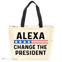 Alexa Change The President Men’s Funny Quote Tote Bag thumb 0