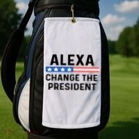 Alexa Change The President Men’s Funny Quote Golf Towel thumb 2