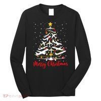 Airplane Christmas Tree Merry Christmas Most Likely Pilot Long Sleeve Shirt thumb 0
