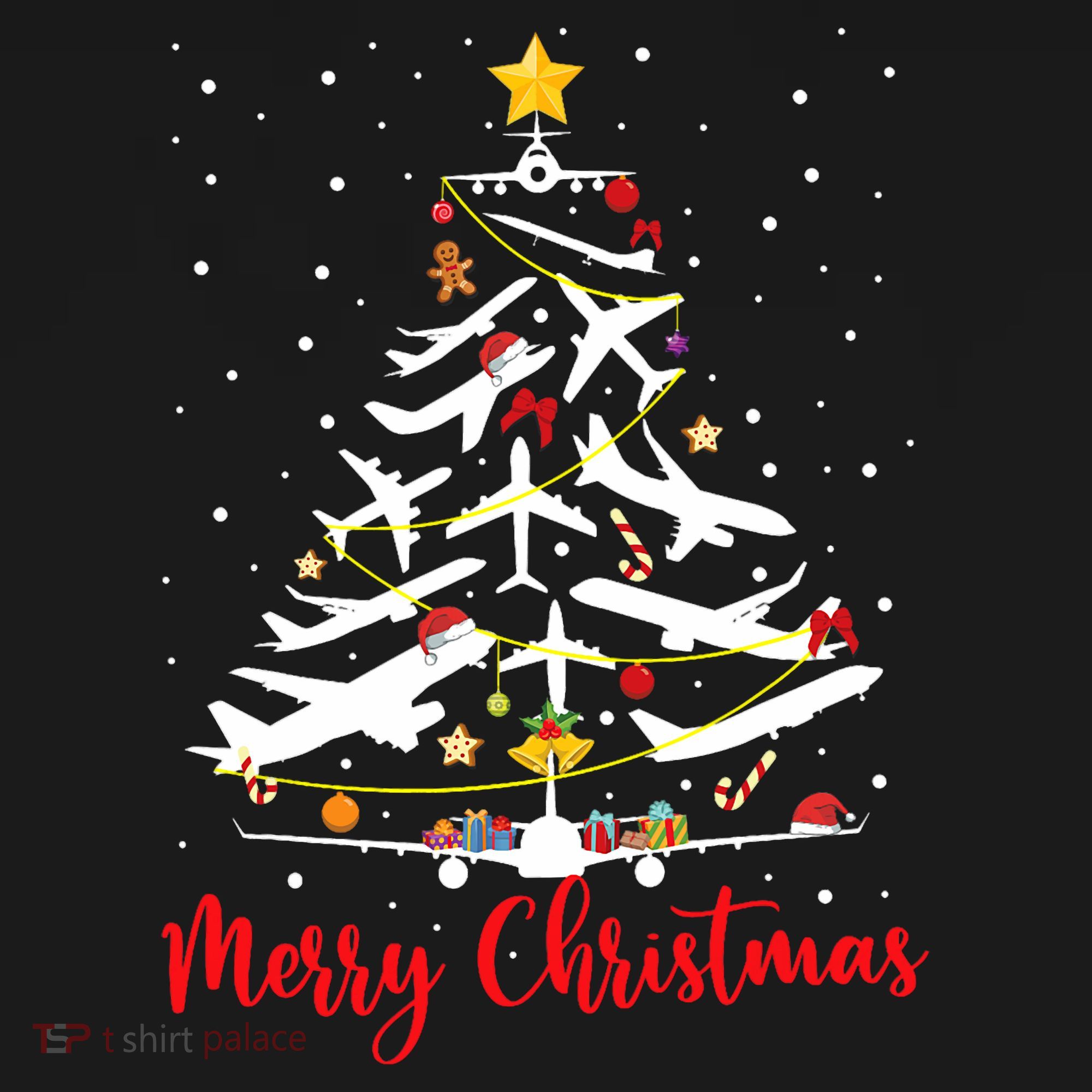 Airplane Christmas Tree Merry Christmas Most Likely Pilot Apron