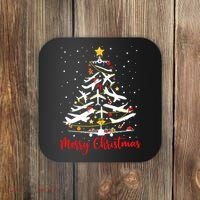 Airplane Christmas Tree Merry Christmas Most Likely Pilot Coaster thumb 0