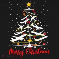 Airplane Christmas Tree Merry Christmas Most Likely Pilot Coaster thumb 2
