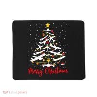 Airplane Christmas Tree Merry Christmas Most Likely Pilot Mousepad thumb 0