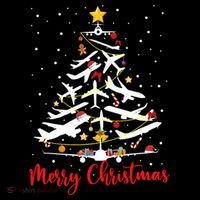 Airplane Christmas Tree Merry Christmas Most Likely Pilot Mousepad thumb 1