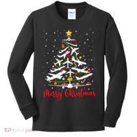 Airplane Christmas Tree Merry Christmas Most Likely Pilot Kids Long Sleeve Shirt thumb 0