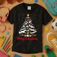 Airplane Christmas Tree Merry Christmas Most Likely Pilot Kids T-Shirt thumb 3