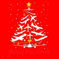 Airplane Christmas Tree Merry Christmas Most Likely Pilot Santa Hat thumb 1