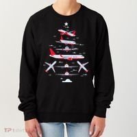 Airplane Christmas Tree Pilot Merry Christmas Xmas Tree Women's Sweatshirt thumb 0