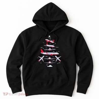 Airplane Christmas Tree Pilot Merry Christmas Xmas Tree Hoodie