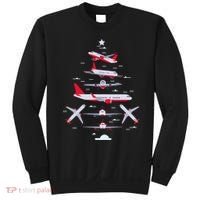 Airplane Christmas Tree Pilot Merry Christmas Xmas Tree Sweatshirt thumb 0