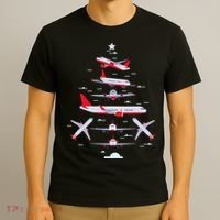 Airplane Christmas Tree Pilot Merry Christmas Xmas Tree T-Shirt thumb 3