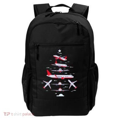 Airplane Christmas Tree Pilot Merry Christmas Xmas Tree Backpack