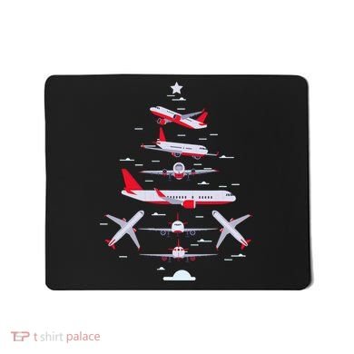 Airplane Christmas Tree Pilot Merry Christmas Xmas Tree Mousepad