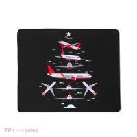 Airplane Christmas Tree Pilot Merry Christmas Xmas Tree Mousepad thumb 0