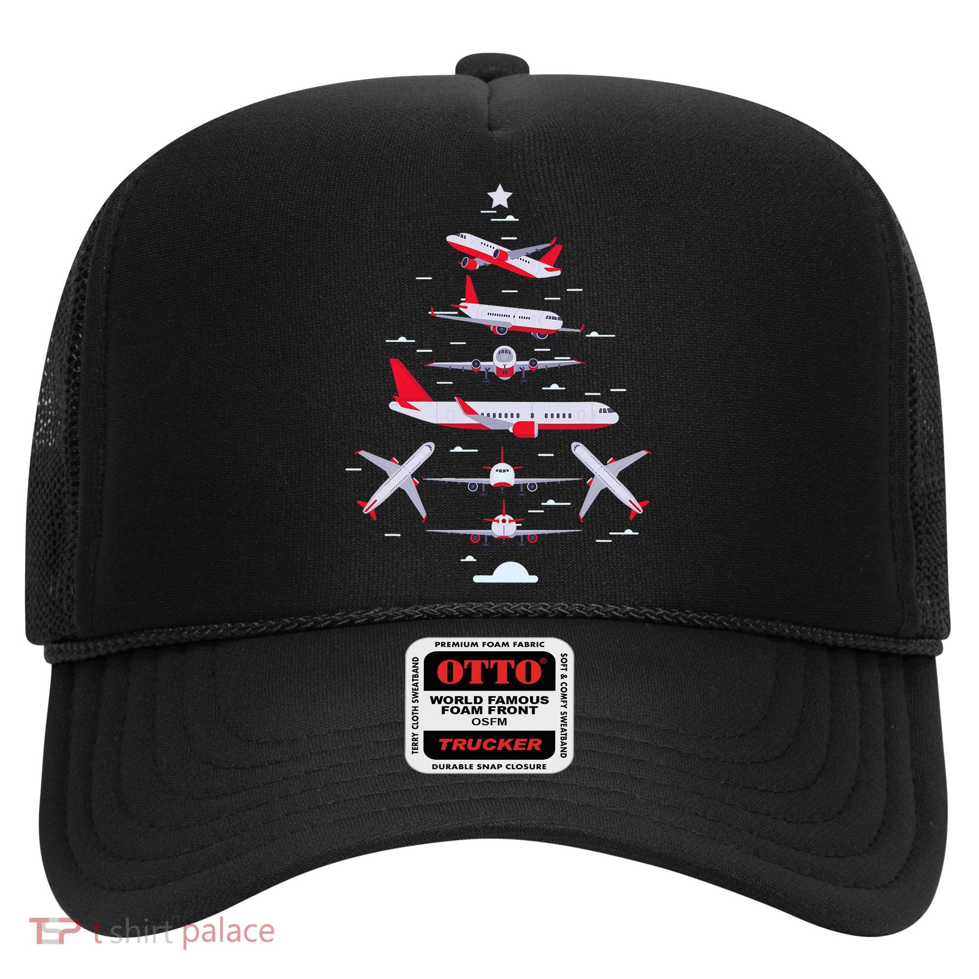 Airplane Christmas Tree Pilot Merry Christmas Xmas Tree Hat