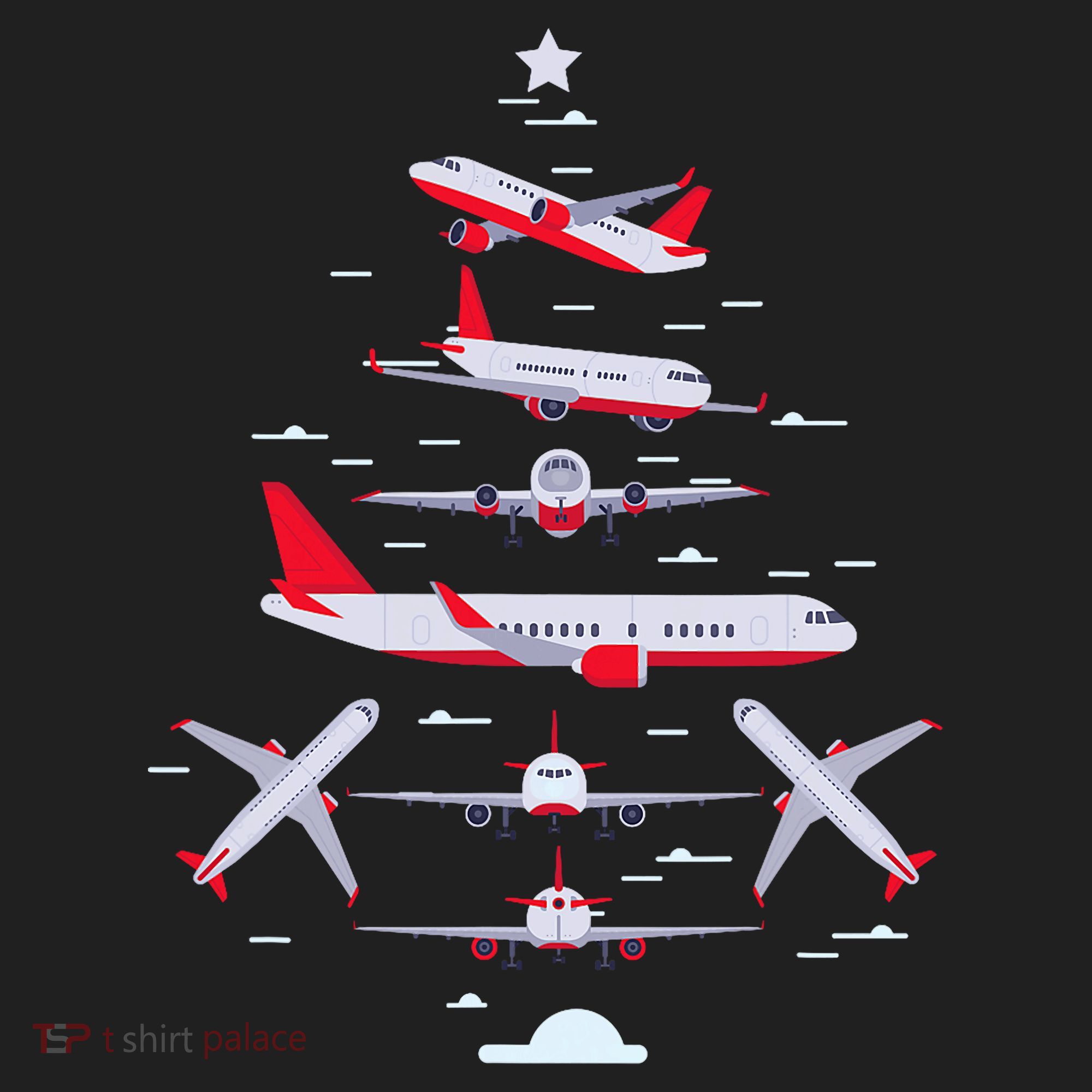 Airplane Christmas Tree Pilot Merry Christmas Xmas Tree Hat