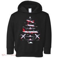 Airplane Christmas Tree Pilot Merry Christmas Xmas Tree Toddler Hoodie thumb 0