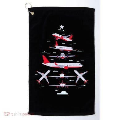 Airplane Christmas Tree Pilot Merry Christmas Xmas Tree Golf Towel