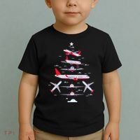 Airplane Christmas Tree Pilot Merry Christmas Xmas Tree Toddler T-Shirt thumb 2