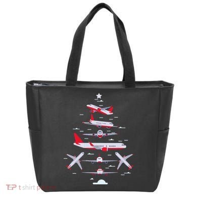 Airplane Christmas Tree Pilot Merry Christmas Xmas Tree Tote Bag