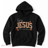 Autumn Christian Thanksgiving Fall For Jesus He Never Leaves Hoodie thumb 0
