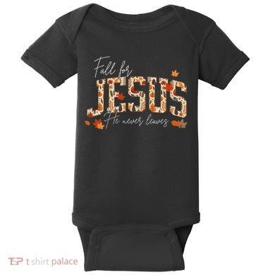 Autumn Christian Thanksgiving Fall For Jesus He Never Leaves Baby Bodysuit