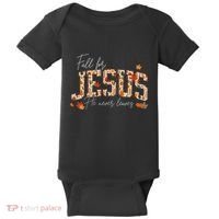 Autumn Christian Thanksgiving Fall For Jesus He Never Leaves Baby Bodysuit thumb 0