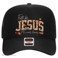 Autumn Christian Thanksgiving Fall For Jesus He Never Leaves Hat thumb 0