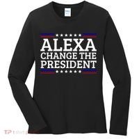 Alexa Change The President Funny Political Impeach 46 Women's Long Sleeve Shirt thumb 0