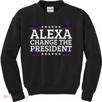 Alexa Change The President Funny Political Impeach 46 Kids Sweatshirt thumb 0