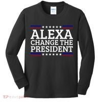 Alexa Change The President Funny Political Impeach 46 Kids Long Sleeve Shirt thumb 0