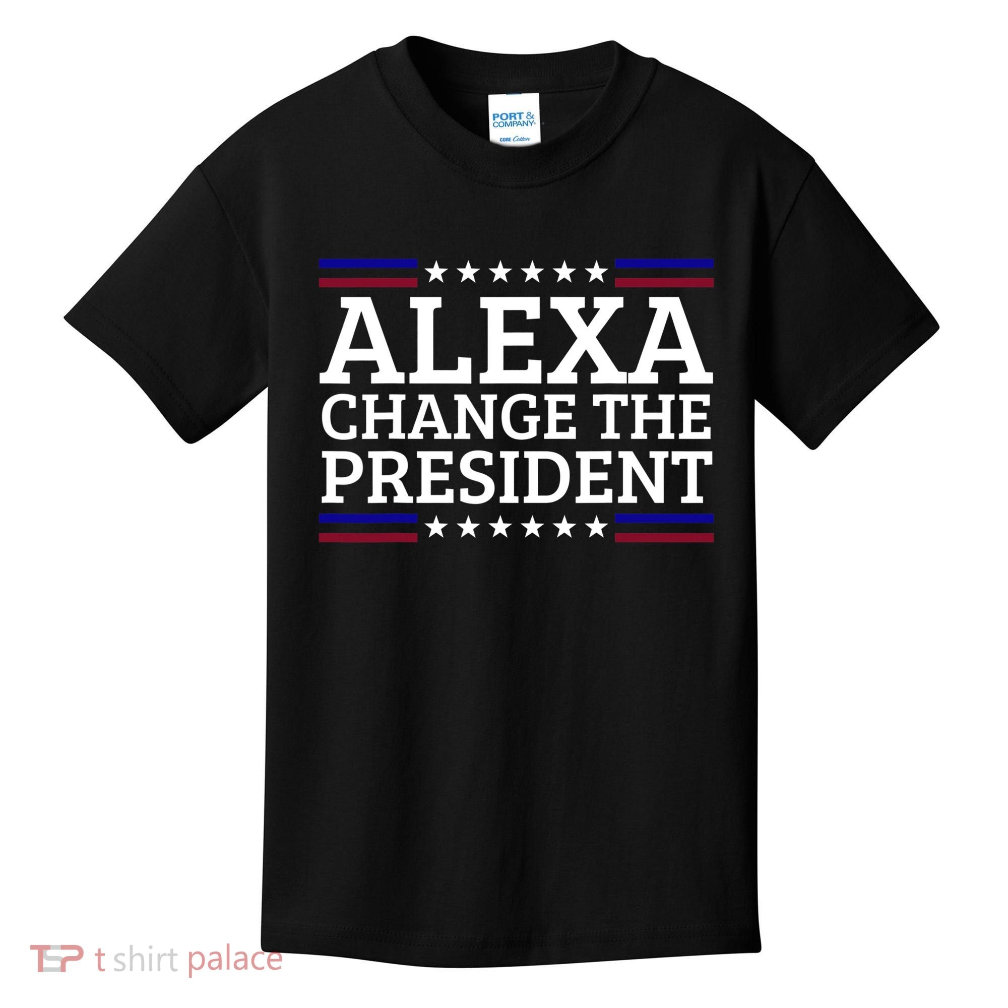 Alexa Change The President Funny Political Impeach 46 Kids T-Shirt
