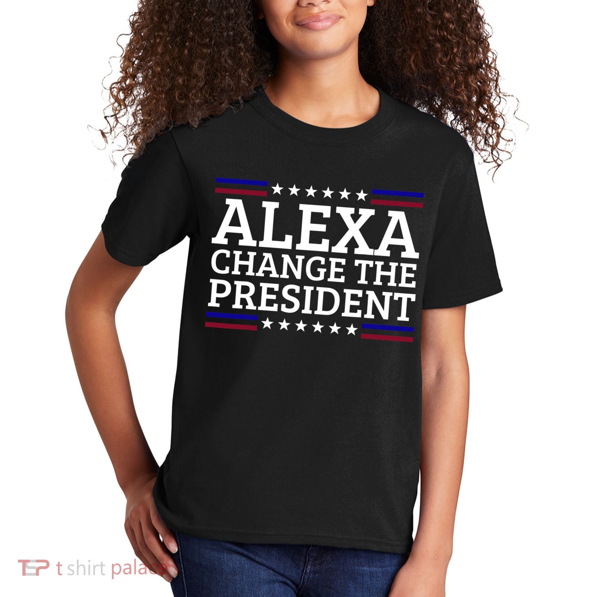Alexa Change The President Funny Political Impeach 46 Kids T-Shirt