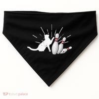 Alley Cat Tipping Pins Funny Bowling USA-Made Doggie Bandana thumb 0