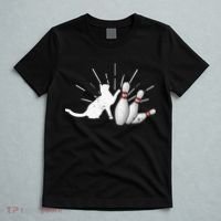 Alley Cat Tipping Pins Funny Bowling T-Shirt thumb 5