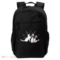 Alley Cat Tipping Pins Funny Bowling Backpack thumb 0