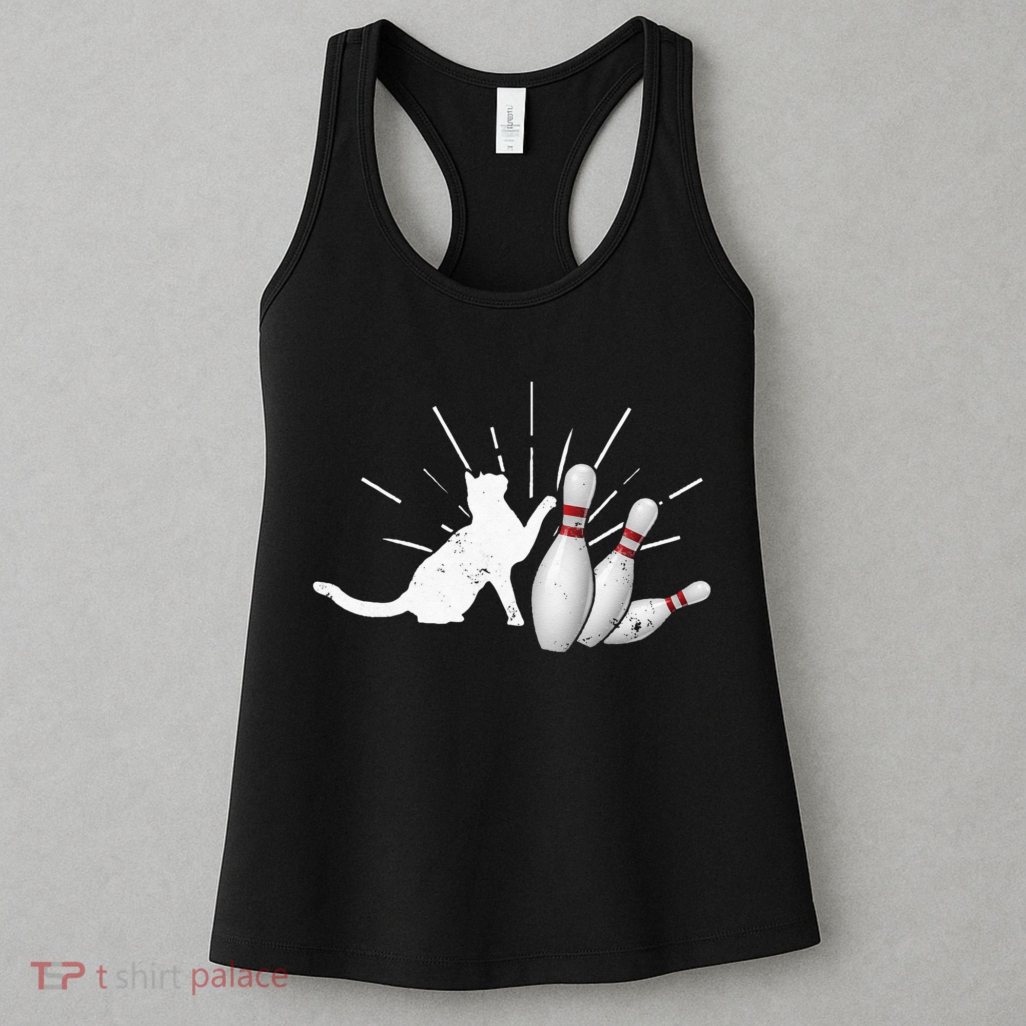 Alley Cat Tipping Pins Funny Bowling Women's Tank Top