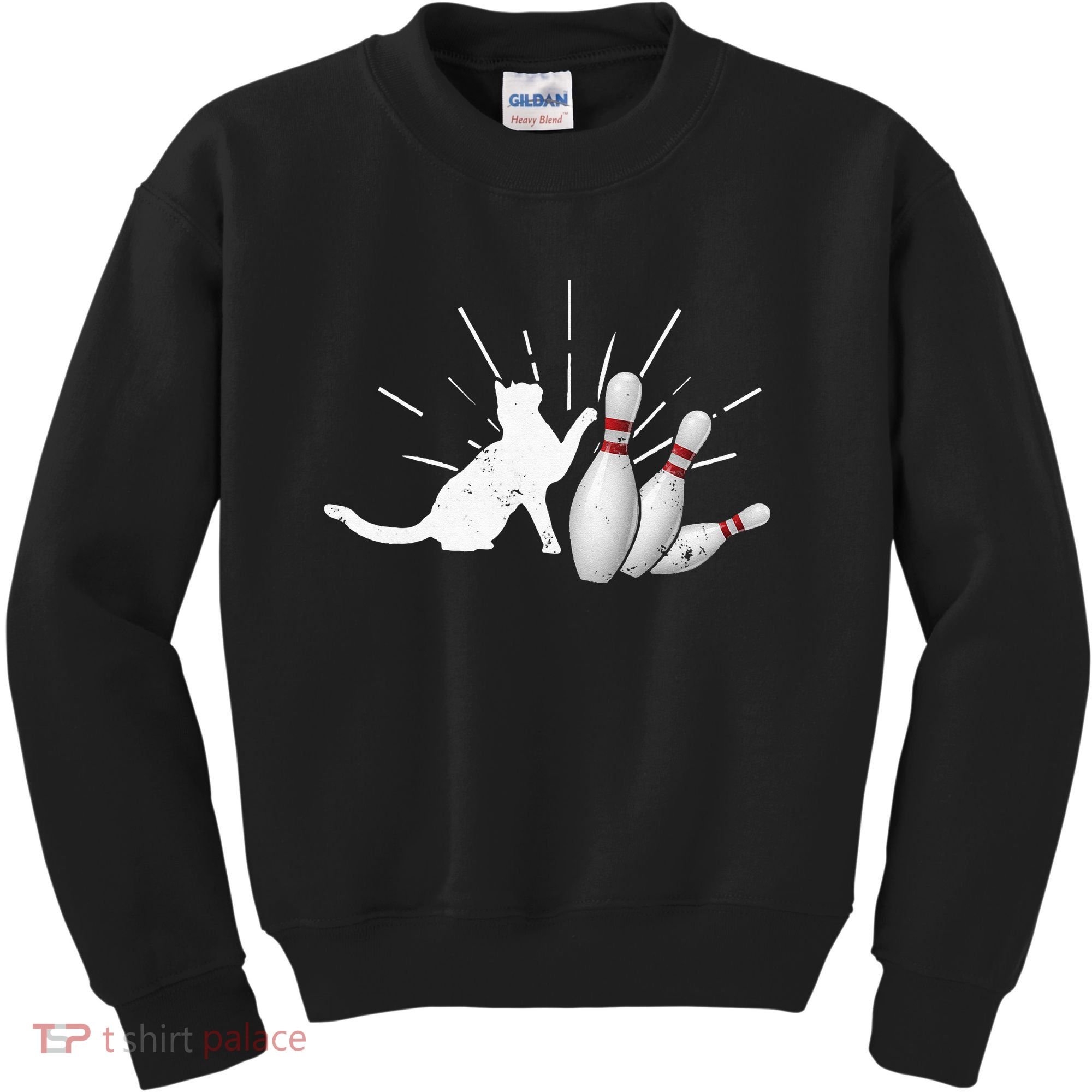 Alley Cat Tipping Pins Funny Bowling Kids Sweatshirt