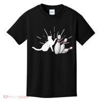 Alley Cat Tipping Pins Funny Bowling Kids T-Shirt thumb 0