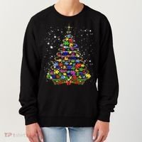 Autism Christmas Tree Lights Xmas Cute Xmas Autism Awareness Women's Sweatshirt thumb 0