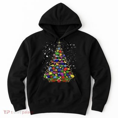 Autism Christmas Tree Lights Xmas Cute Xmas Autism Awareness Hoodie