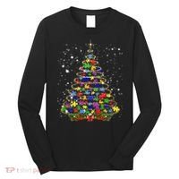 Autism Christmas Tree Lights Xmas Cute Xmas Autism Awareness Long Sleeve Shirt thumb 0