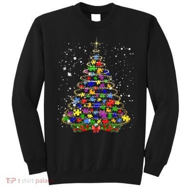 Autism Christmas Tree Lights Xmas Cute Xmas Autism Awareness Sweatshirt