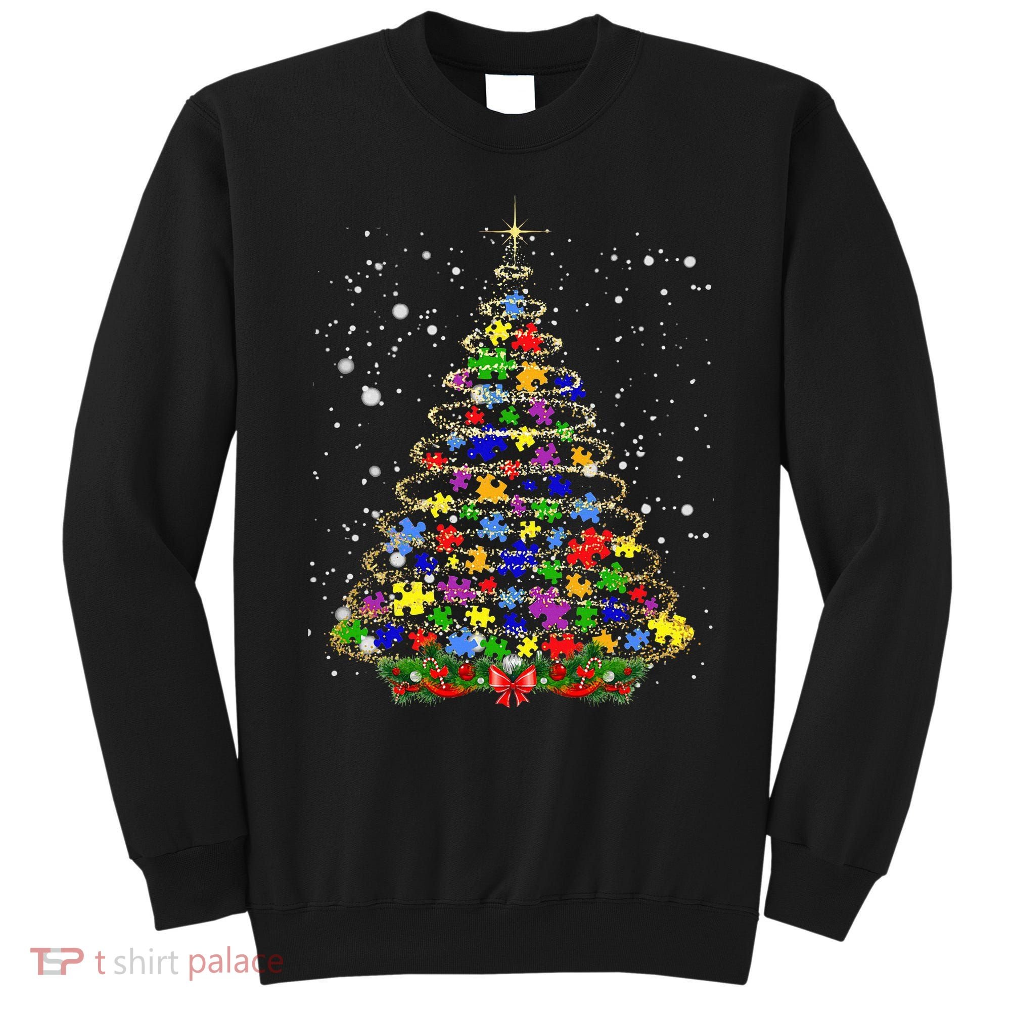 Autism Christmas Tree Lights Xmas Cute Xmas Autism Awareness Sweatshirt