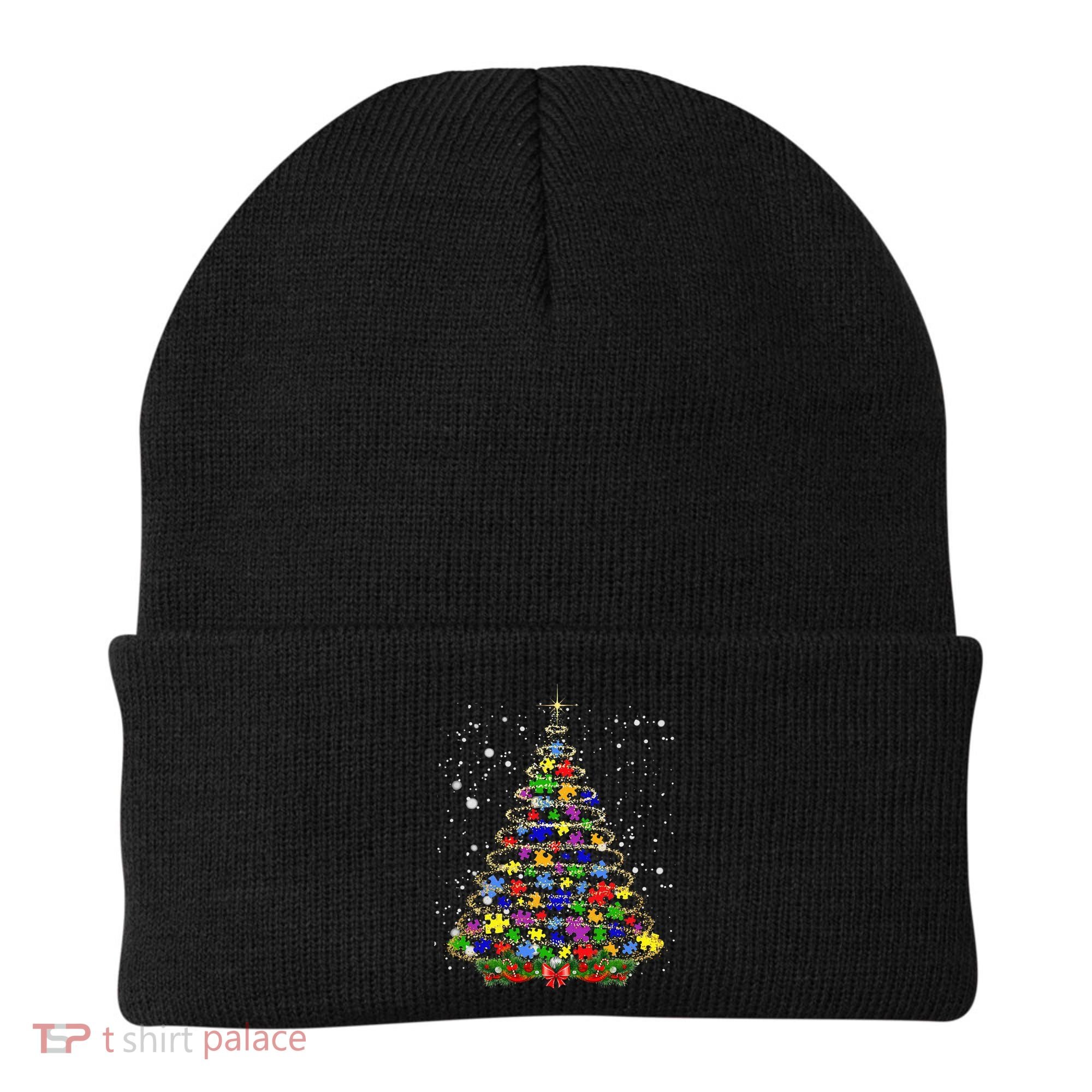Autism Christmas Tree Lights Xmas Cute Xmas Autism Awareness Beanie