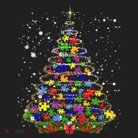 Autism Christmas Tree Lights Xmas Cute Xmas Autism Awareness Beanie thumb 2